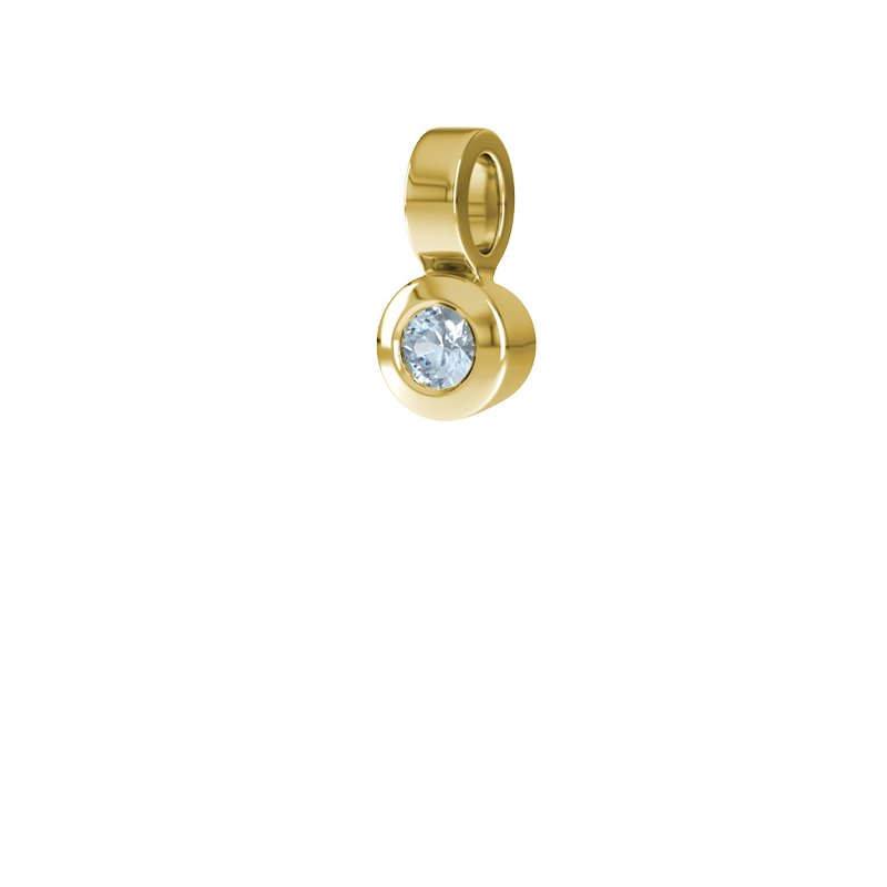Aquamarin Gelbgoldhalskette Abu Dhabi, Gelbgold 585, von vorn