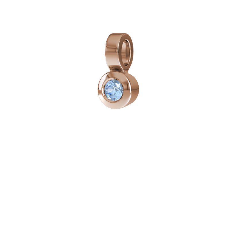 Blauer Topas Rotgoldhalskette Abu Dhabi, Rotgold 585, von vorn