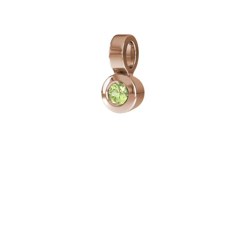 Peridot Rotgoldhalskette Abu Dhabi, Rotgold 585, von vorn