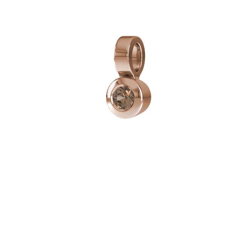 Rauchquarz Rotgoldhalskette Abu Dhabi, Rotgold 585, von vorn