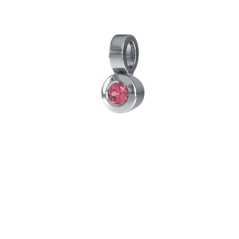 Rubin Sterlingsilberhalskette Abu Dhabi, Sterlingsilber 925, von vorn