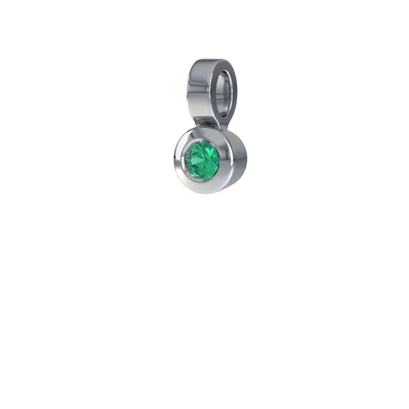 Smaragd Sterlingsilberhalskette Abu Dhabi, Sterlingsilber 925, von vorn