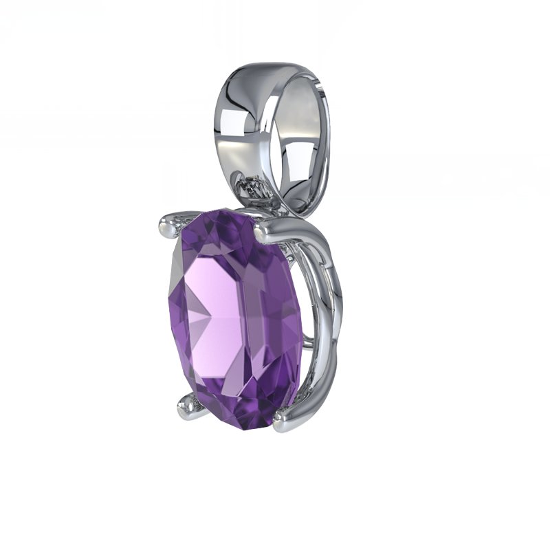 Amethyst Sterlingsilberhalskette Aimee, Sterlingsilber 925, von vorn