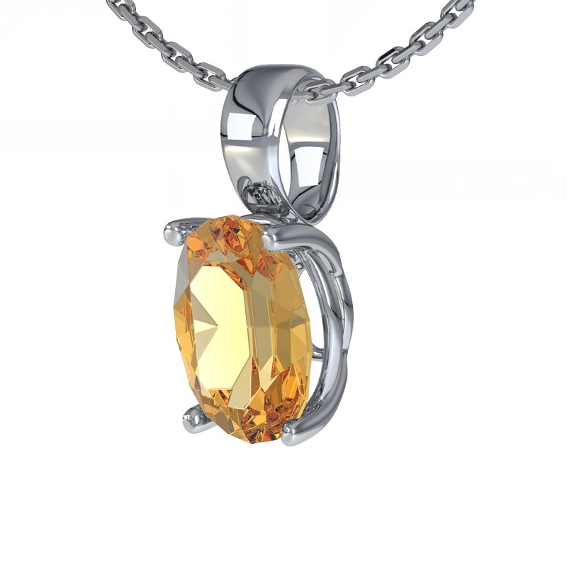 Citrin Sterlingsilberhalskette Aimee, Sterlingsilber 925, von vorn