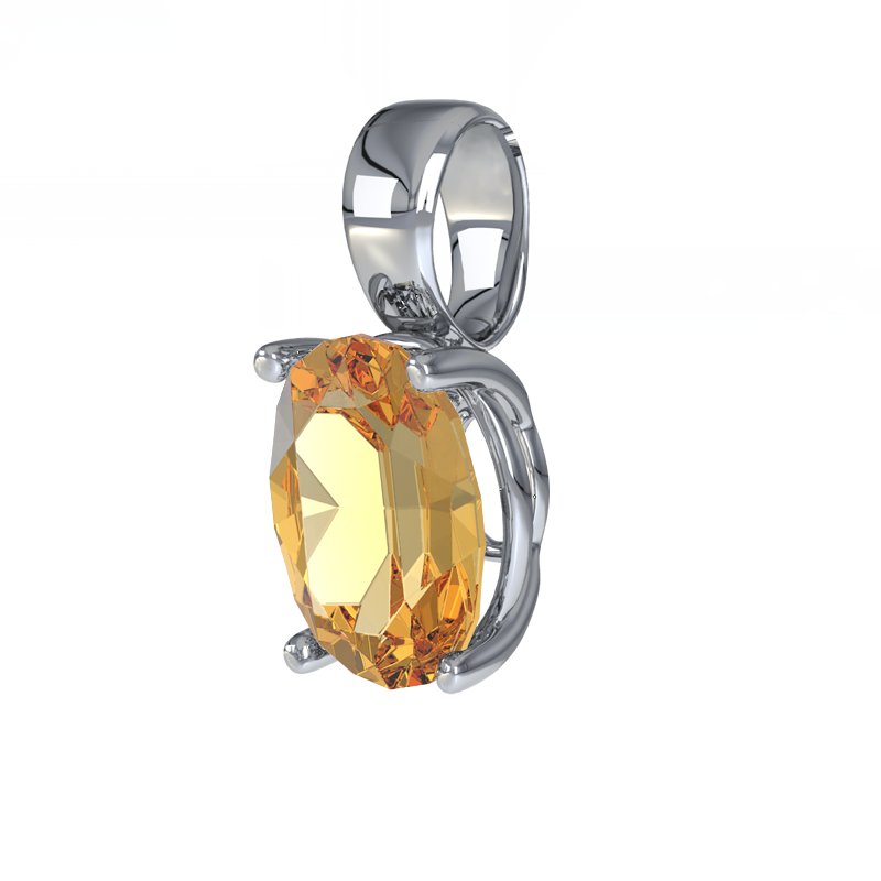 Citrin Sterlingsilberhalskette Aimee, Sterlingsilber 925, von vorn