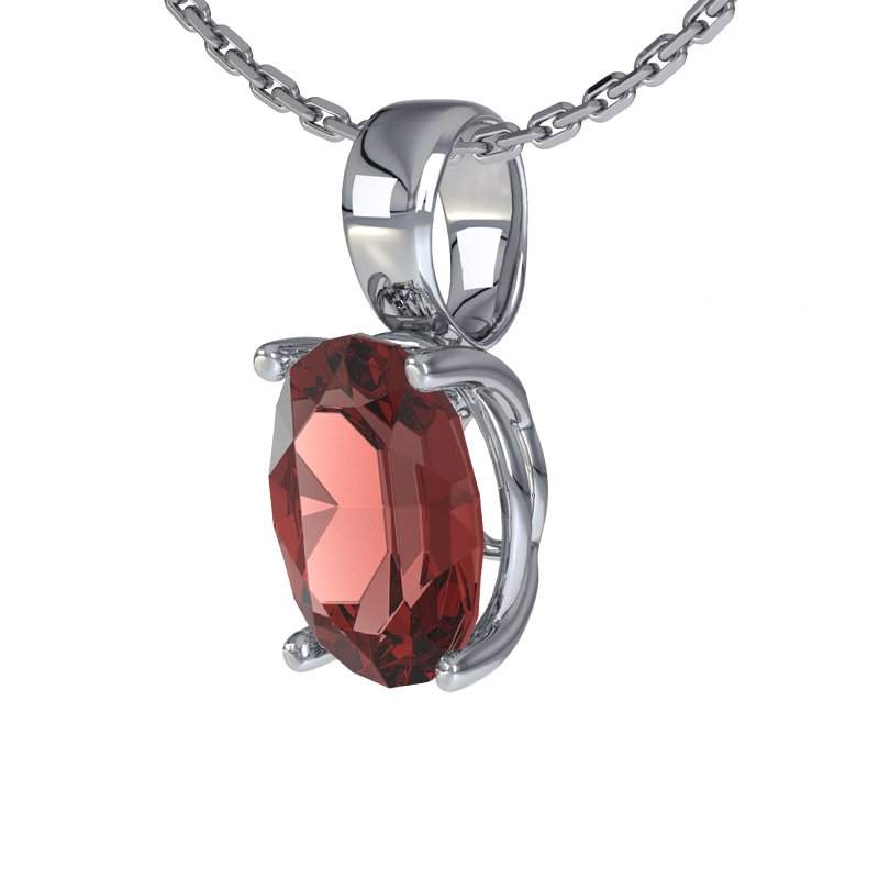 Granat Sterlingsilberhalskette Aimee, Sterlingsilber 925, von vorn