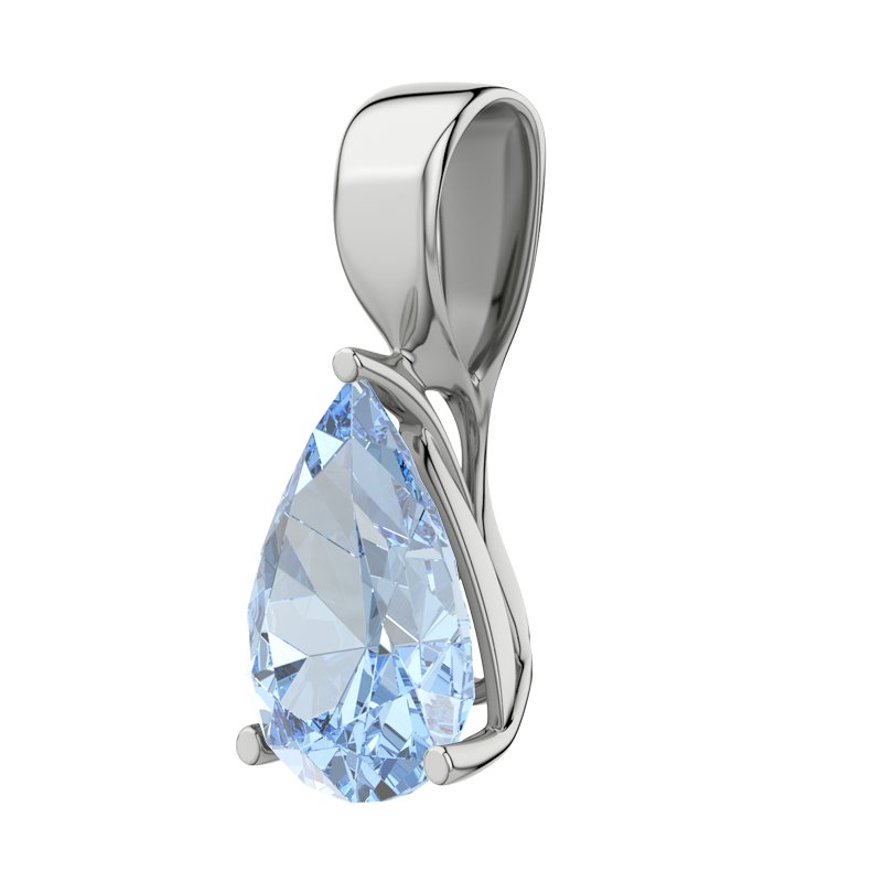 Blauer Topas Sterlingsilberhalskette Alexandra, Sterlingsilber 925, von vorn
