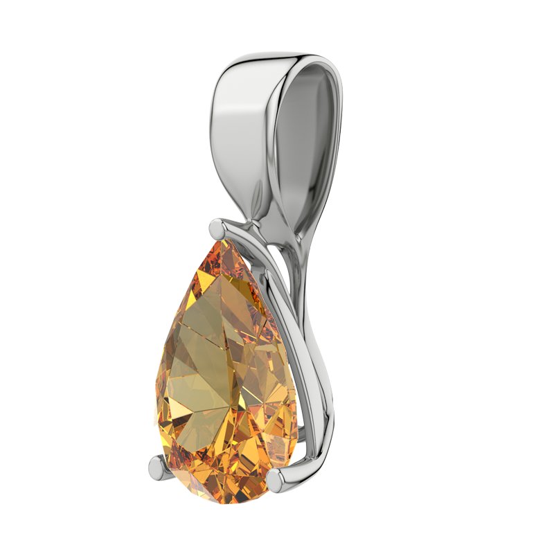 Citrin Sterlingsilberhalskette Alexandra, Sterlingsilber 925, von vorn