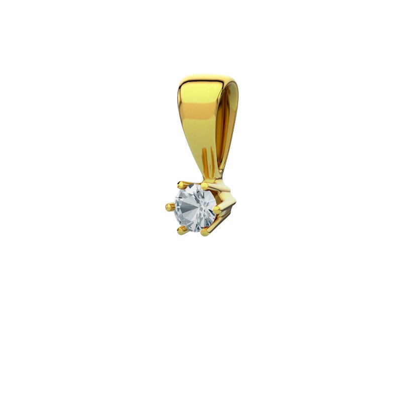 Aquamarin Gelbgoldhalskette Alicante, Gelbgold 750, von vorn