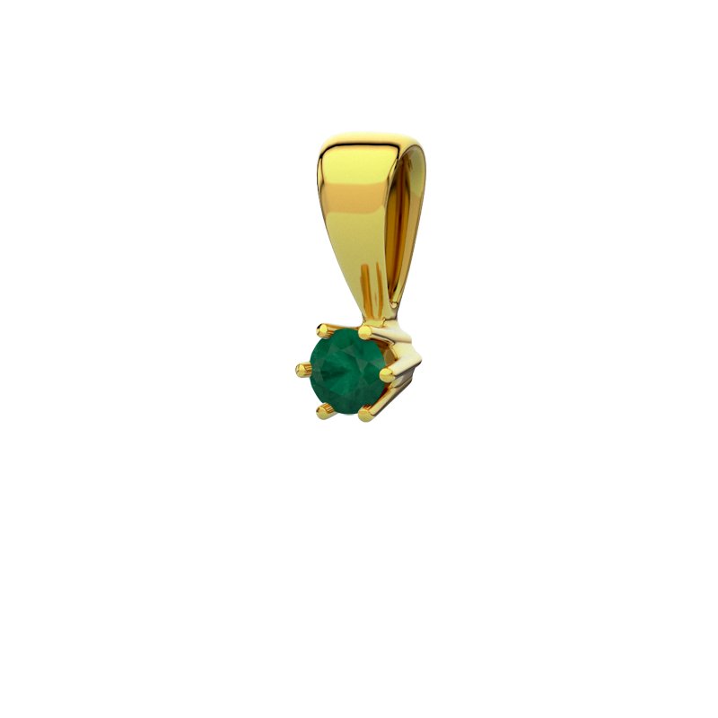 Smaragd Gelbgoldhalskette Alicante, Gelbgold 375, von vorn
