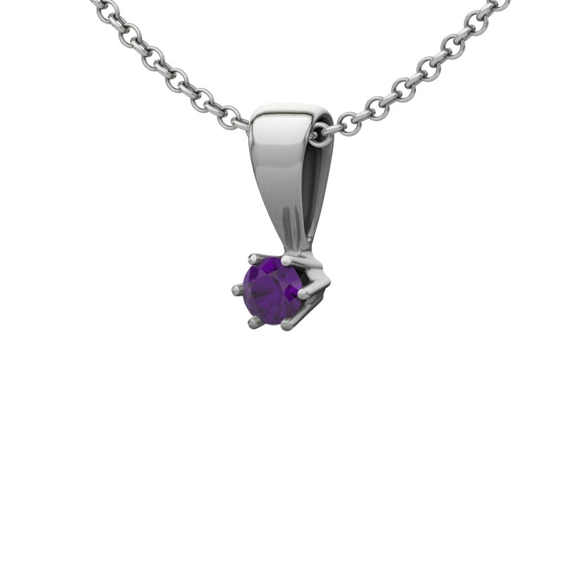 Amethyst Sterlingsilberhalskette Alicante, Sterlingsilber 925, von vorn