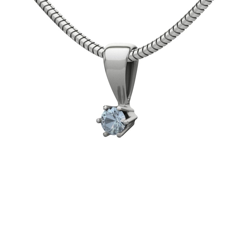 Blauer Topas Sterlingsilberhalskette Alicante, Sterlingsilber 925, von vorn