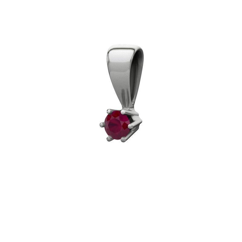 Rubin Sterlingsilberhalskette Alicante, Sterlingsilber 925, von vorn