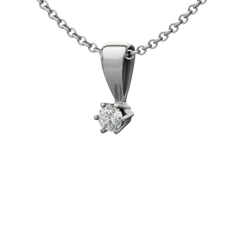 Diamanthalskette Alicante, Weißgold 585, von vorn