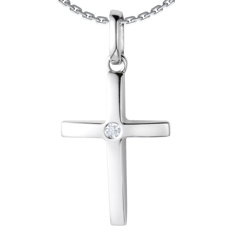 Diamanthalskette Alicia Lovely, Weißgold 585, von vorn