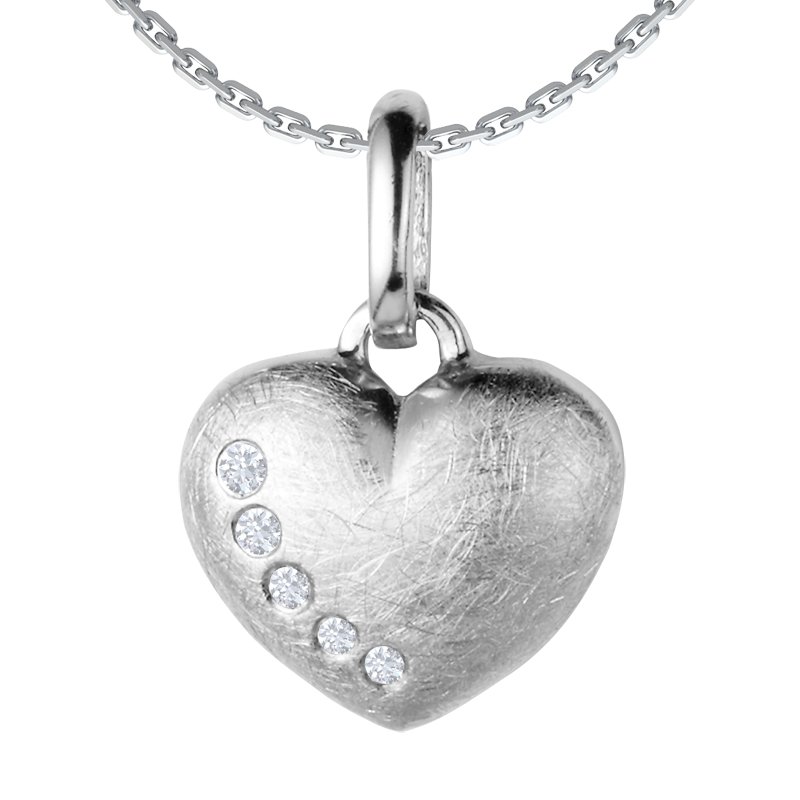 Diamanthalskette Amelia Lovely, Weißgold 585, von vorn