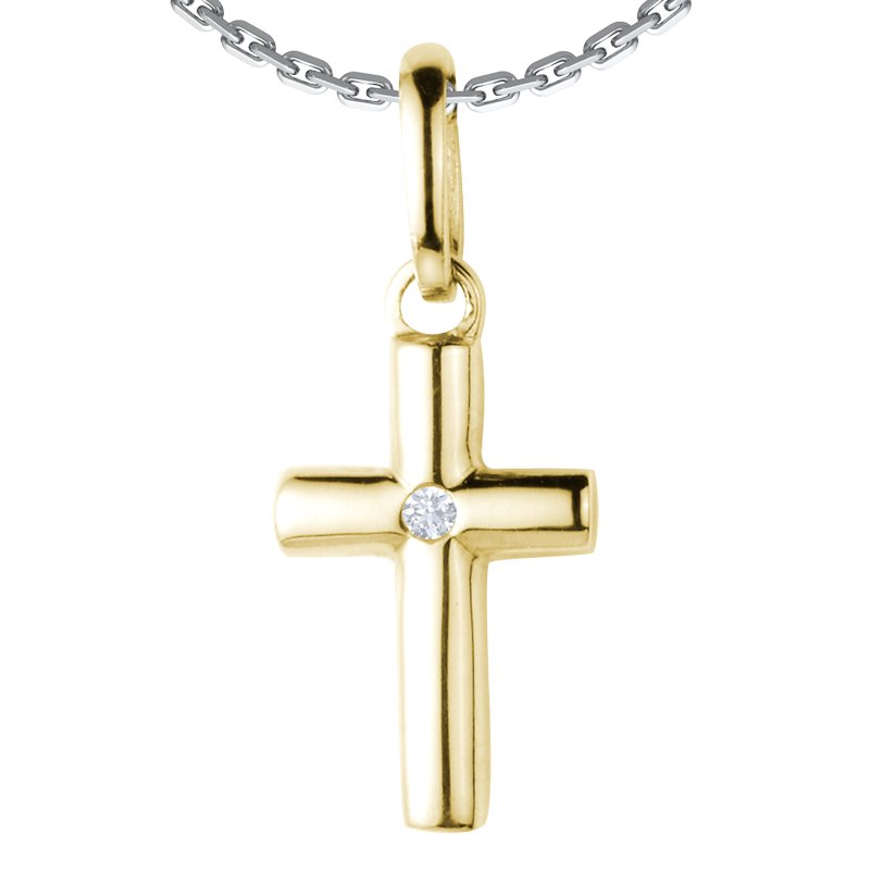 Diamanthalskette Anja Lovely, Gelbgold 585, von vorn