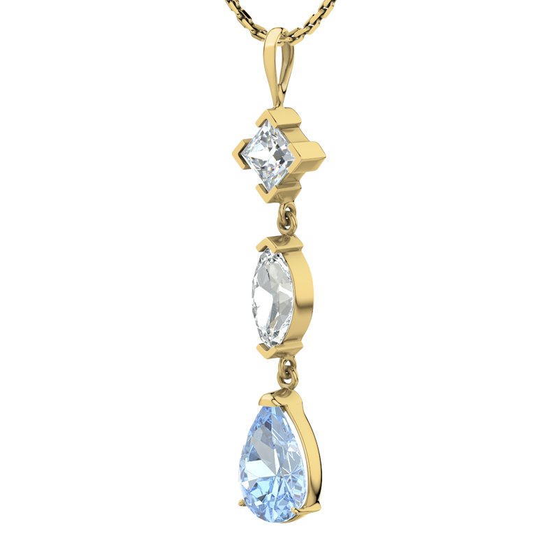 Diamanthalskette Anja, Gelbgold 585, von vorn