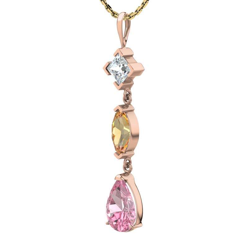 Diamanthalskette Anja, Rotgold 750, von vorn