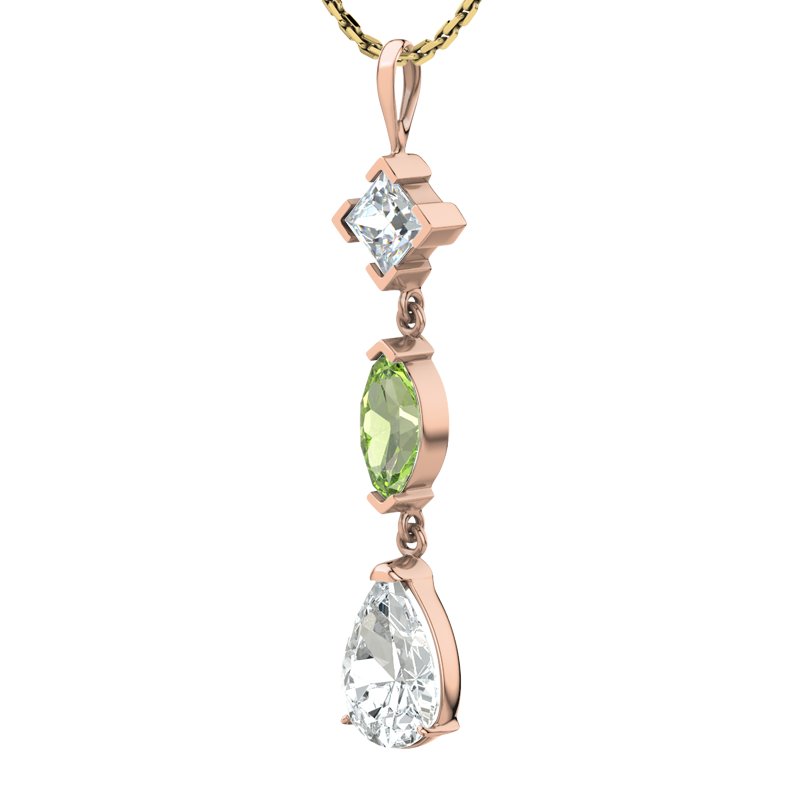 Diamanthalskette Anja, Rotgold 750, von vorn