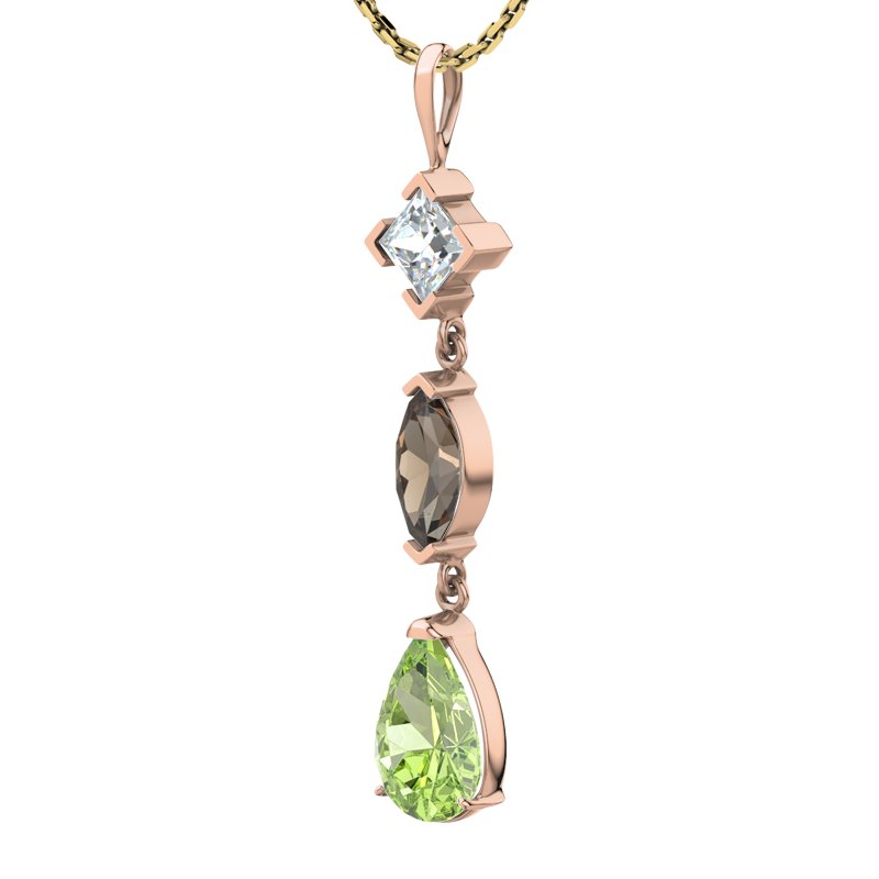 Diamanthalskette Anja, Rotgold 750, von vorn