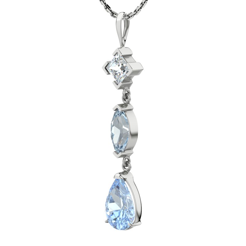 Diamanthalskette Anja, Sterlingsilber 925, von vorn