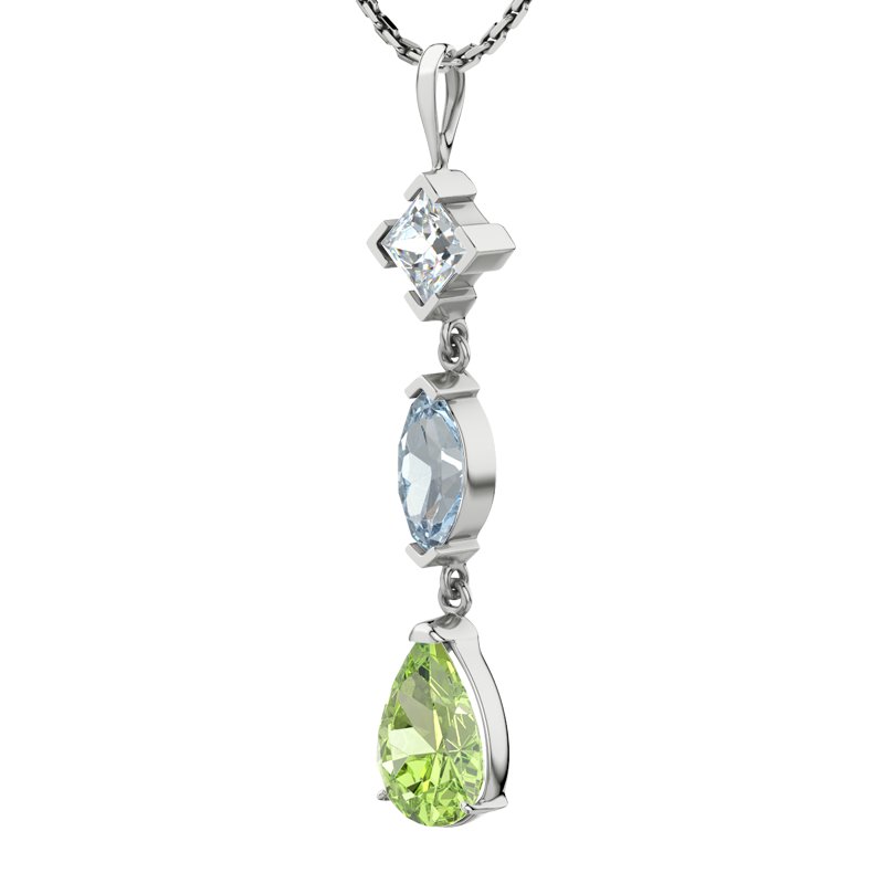 Diamanthalskette Anja, Sterlingsilber 925, von vorn