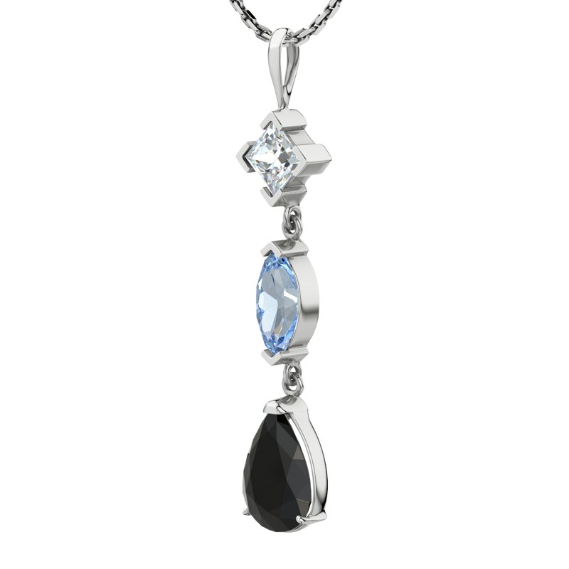 Diamanthalskette Anja, Sterlingsilber 925, von vorn