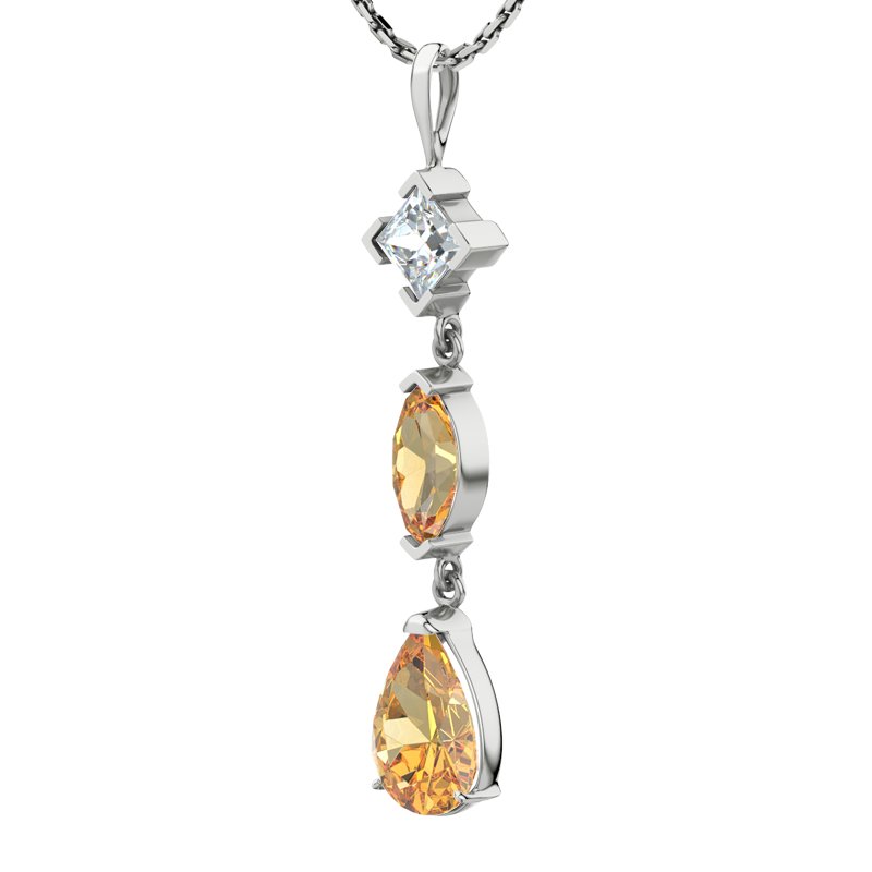 Diamanthalskette Anja, Sterlingsilber 925, von vorn