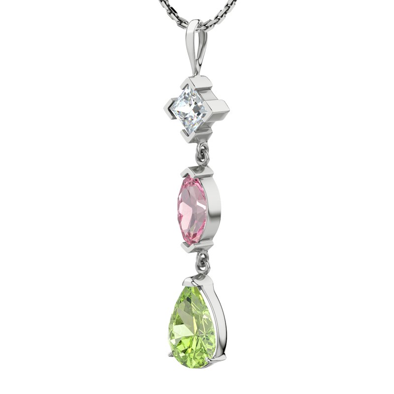 Diamanthalskette Anja, Sterlingsilber 925, von vorn