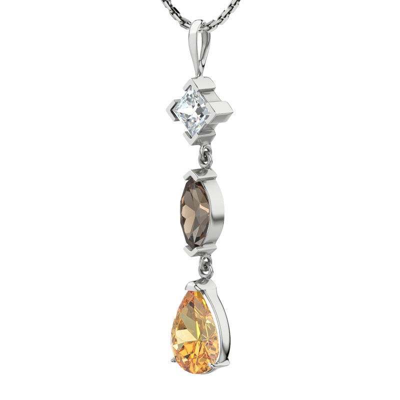 Diamanthalskette Anja, Sterlingsilber 925, von vorn