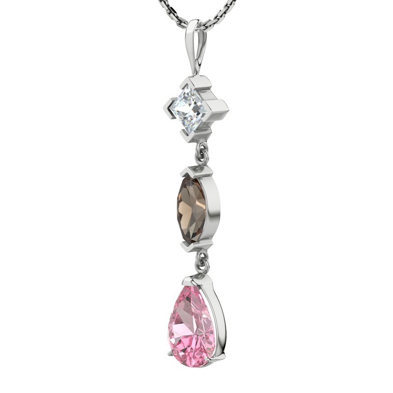 Diamanthalskette Anja, Sterlingsilber 925, von vorn