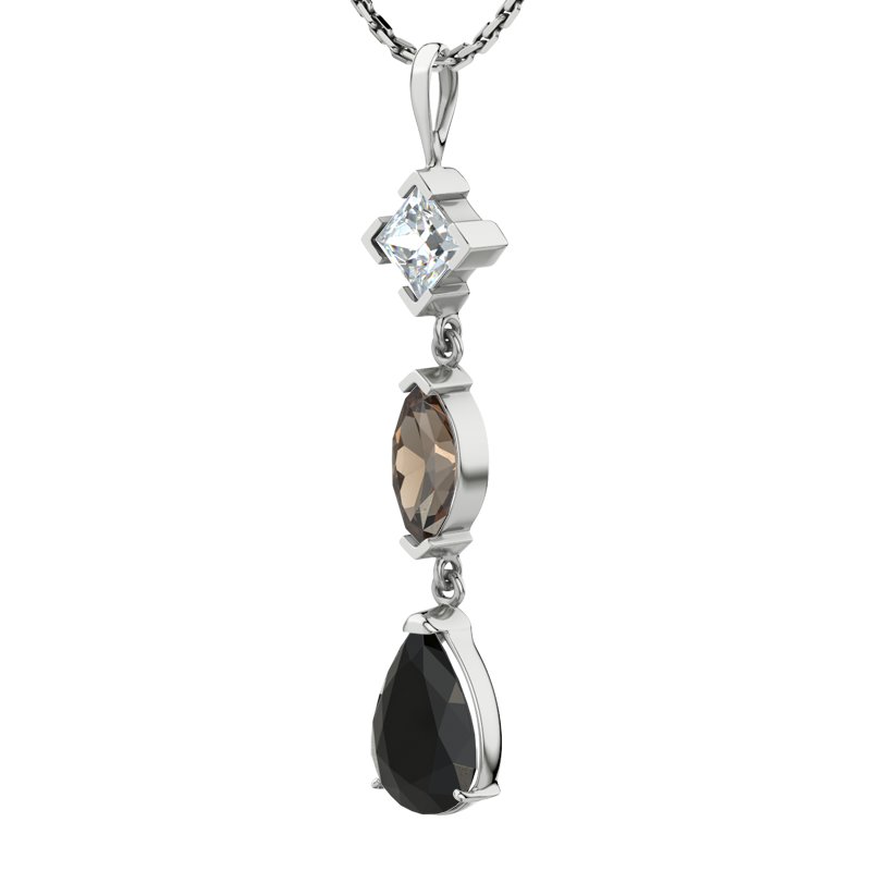 Diamanthalskette Anja, Sterlingsilber 925, von vorn