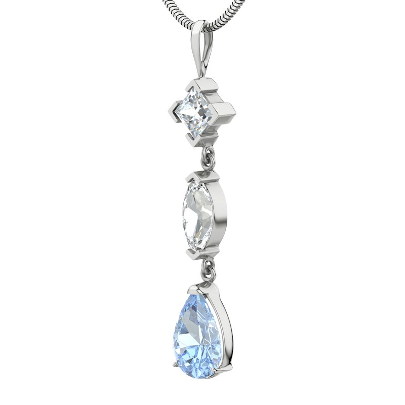 Diamanthalskette Anja, Sterlingsilber 925, von vorn