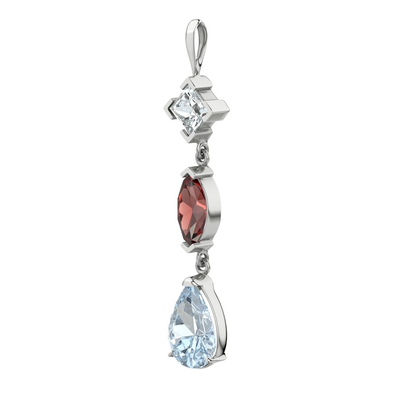 Zirkonia Sterlingsilberhalskette Anja, Sterlingsilber 925, von vorn