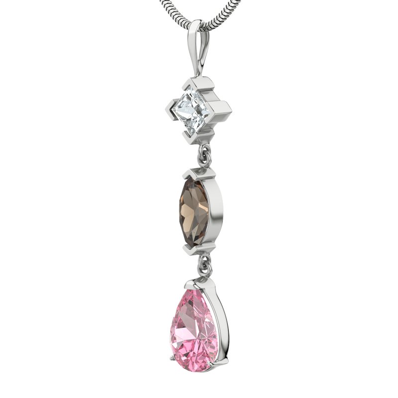 Zirkonia Sterlingsilberhalskette Anja, Sterlingsilber 925, von vorn