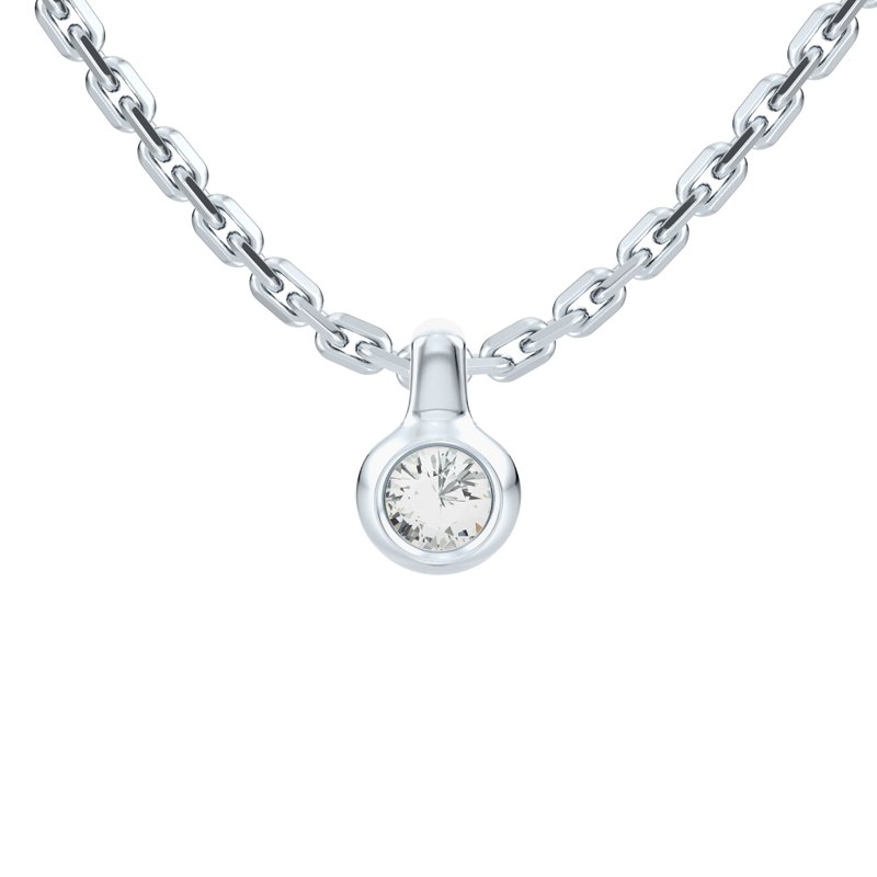 Diamanthalskette Ankara, Weißgold 585, von vorn