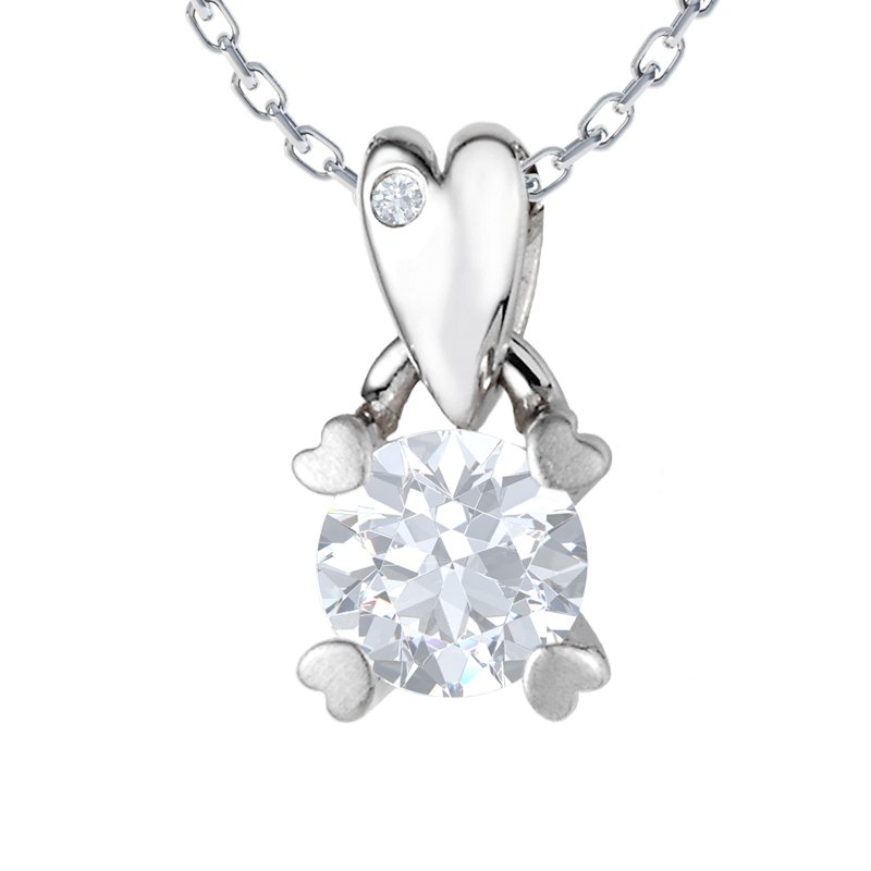 Diamanthalskette Arabella, Weißgold 585, von vorn