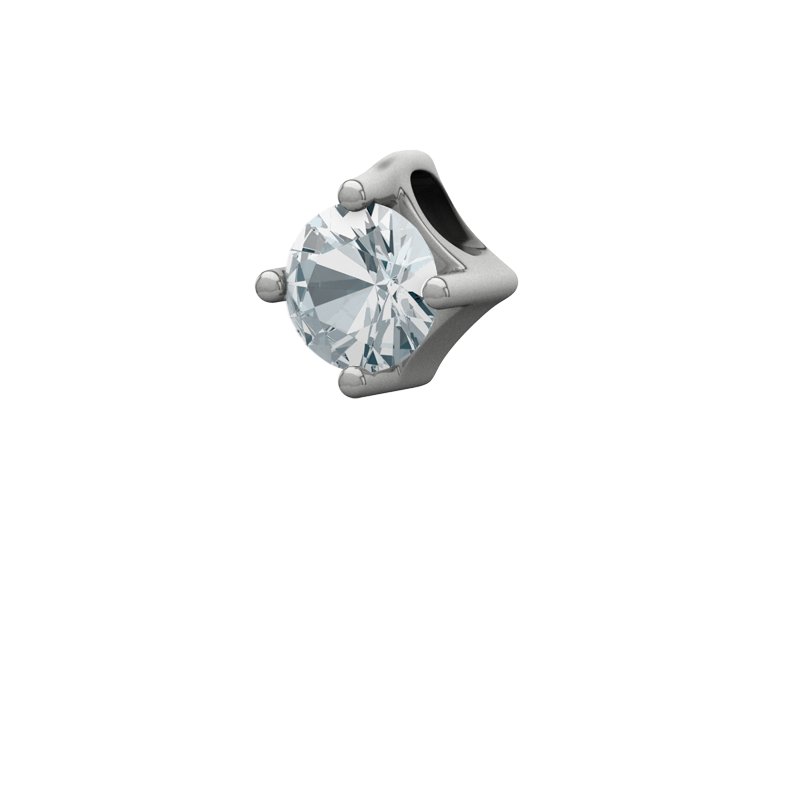Aquamarin Sterlingsilberhalskette Baku, Sterlingsilber 925, von vorn