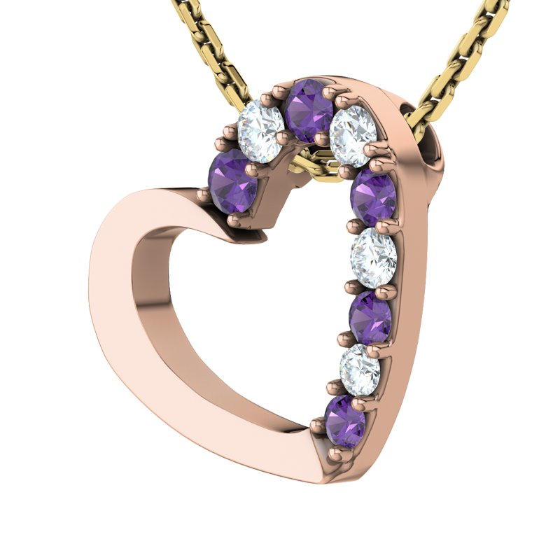 Diamanthalskette Barbara, Rotgold 750, von vorn