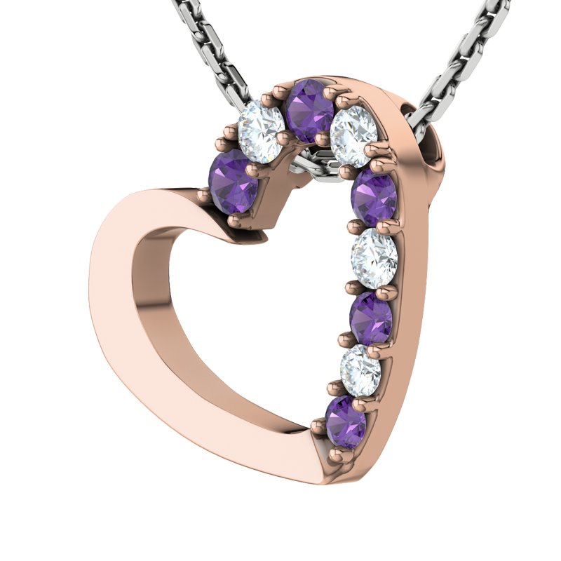 Diamanthalskette Barbara, Rotgold 585, von vorn
