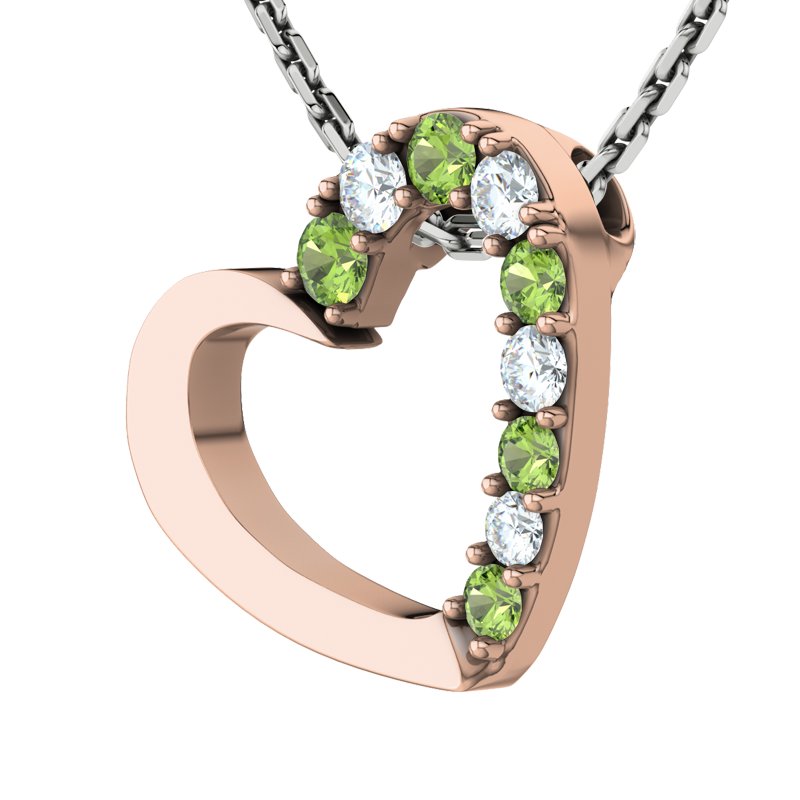 Diamanthalskette Barbara, Rotgold 585, von vorn