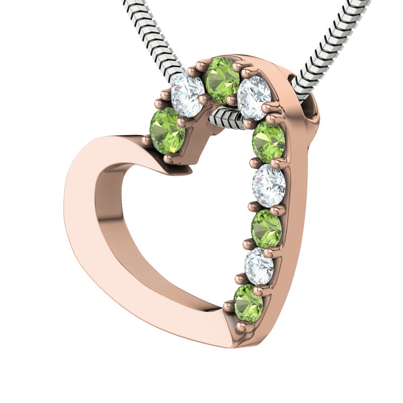 Diamanthalskette Barbara, Rotgold 585, von vorn