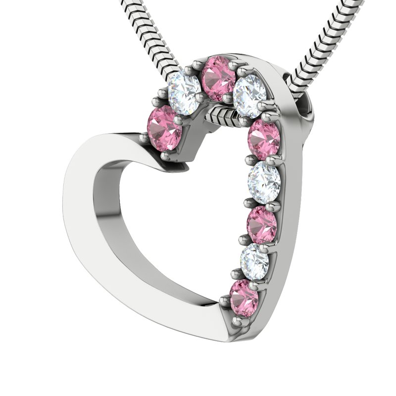 Diamanthalskette Barbara, Sterlingsilber 925, von vorn