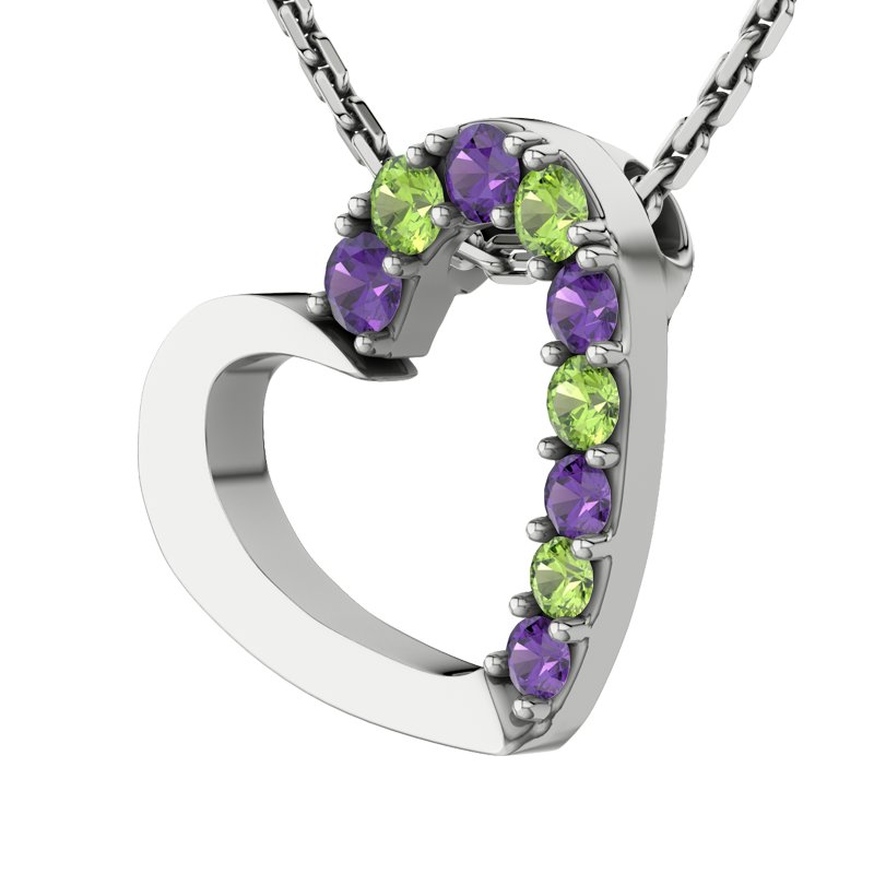 Peridot Sterlingsilberhalskette Barbara, Sterlingsilber 925, von vorn