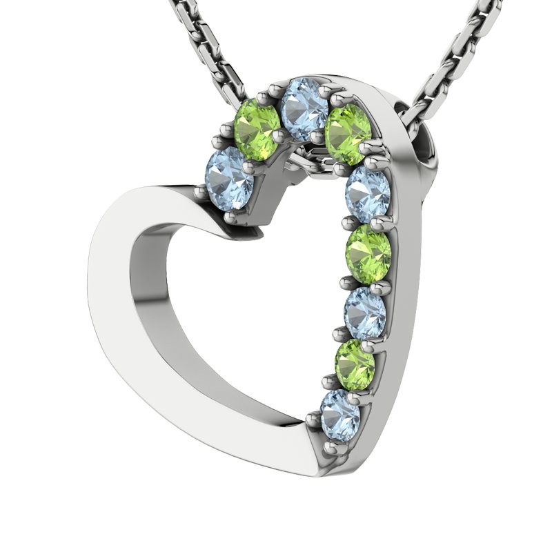 Peridot Sterlingsilberhalskette Barbara, Sterlingsilber 925, von vorn