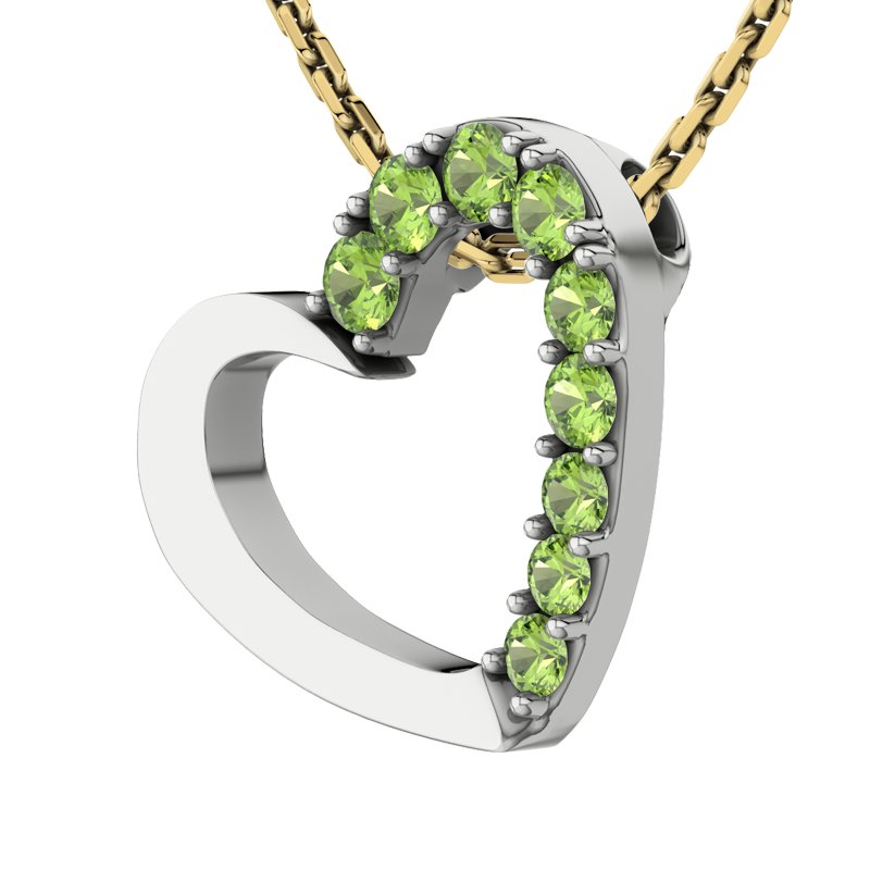 Peridot Sterlingsilberhalskette Barbara, Sterlingsilber 925, von vorn