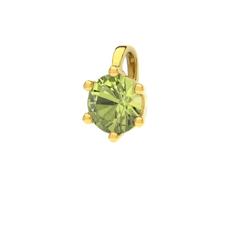 Peridot Gelbgoldhalskette Bari, Gelbgold 375, von vorn
