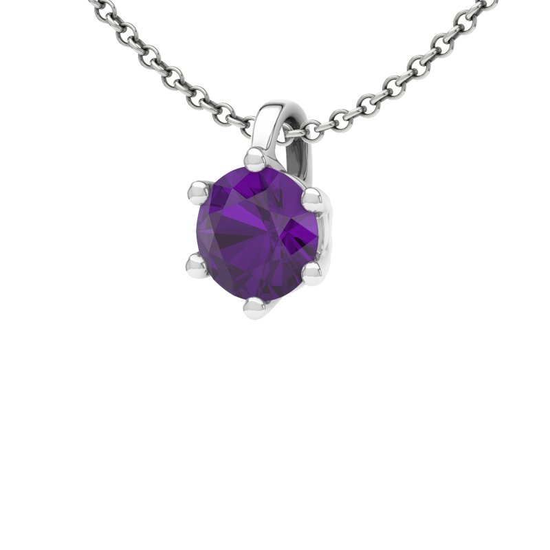 Amethyst Sterlingsilberhalskette Bari, Sterlingsilber 925, von vorn