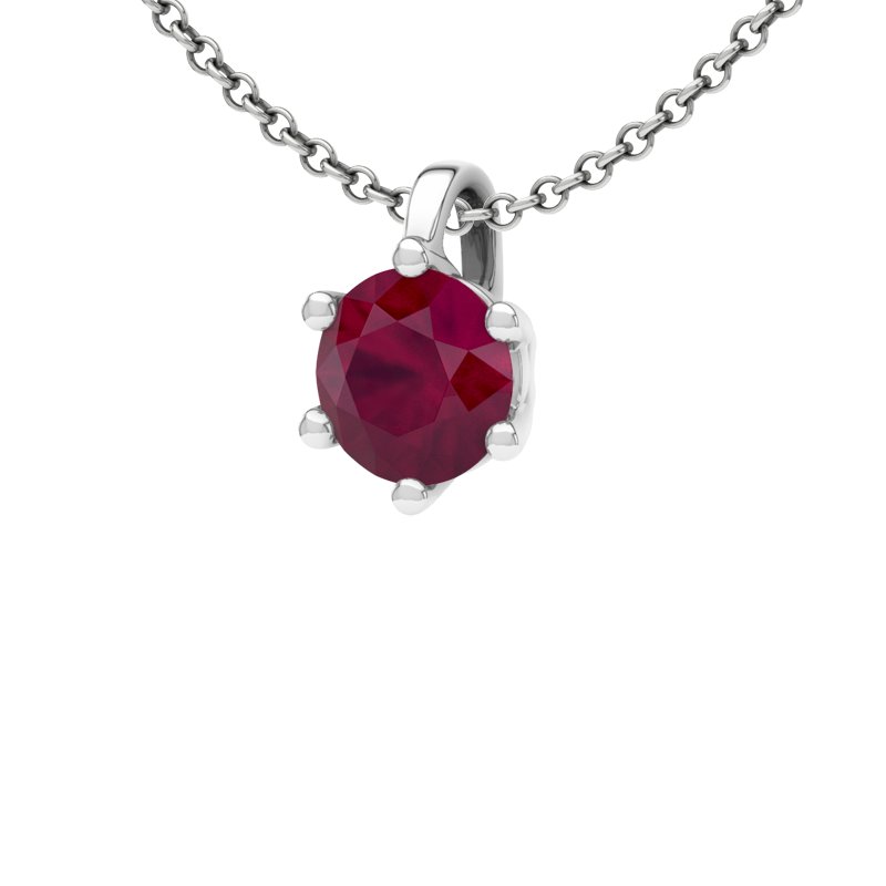 Rubin Sterlingsilberhalskette Bari, Sterlingsilber 925, von vorn